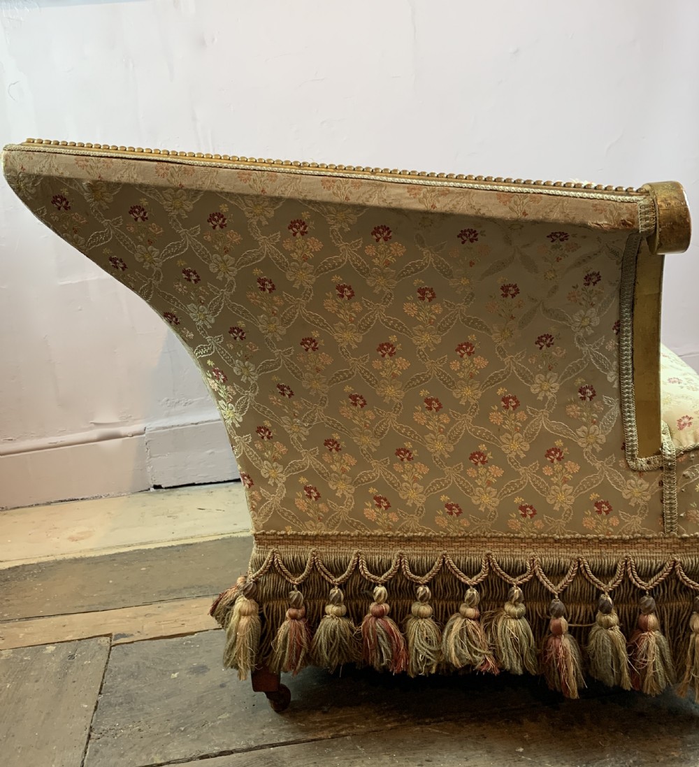 Unusual Antique scroll arm armchair in original paint View IV