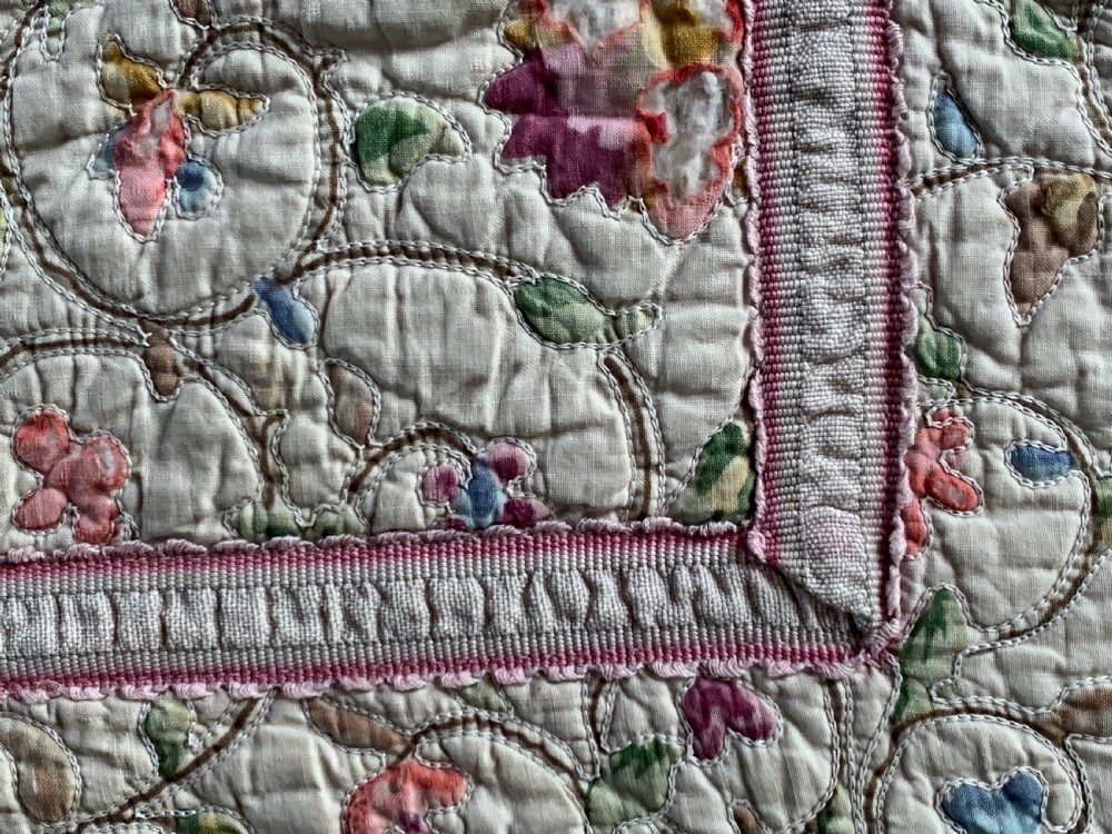 Antique floral chain stitch quilt View VII
