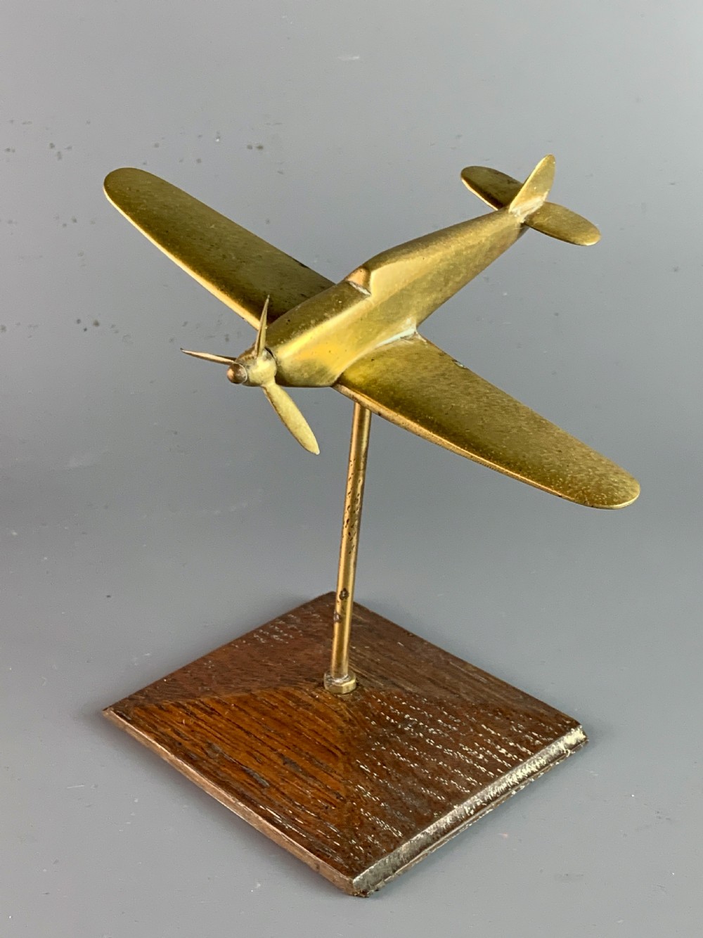 World War II brass Trench Art model a Spitfire