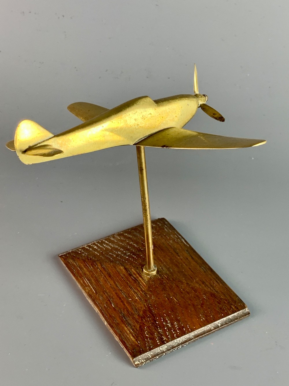 World War II brass Trench Art model a Spitfire View III