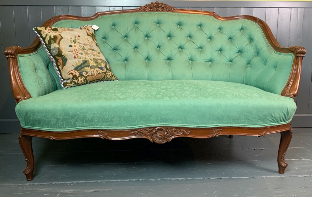 Antique French button back two seat sofa in Louis XV style View VIII