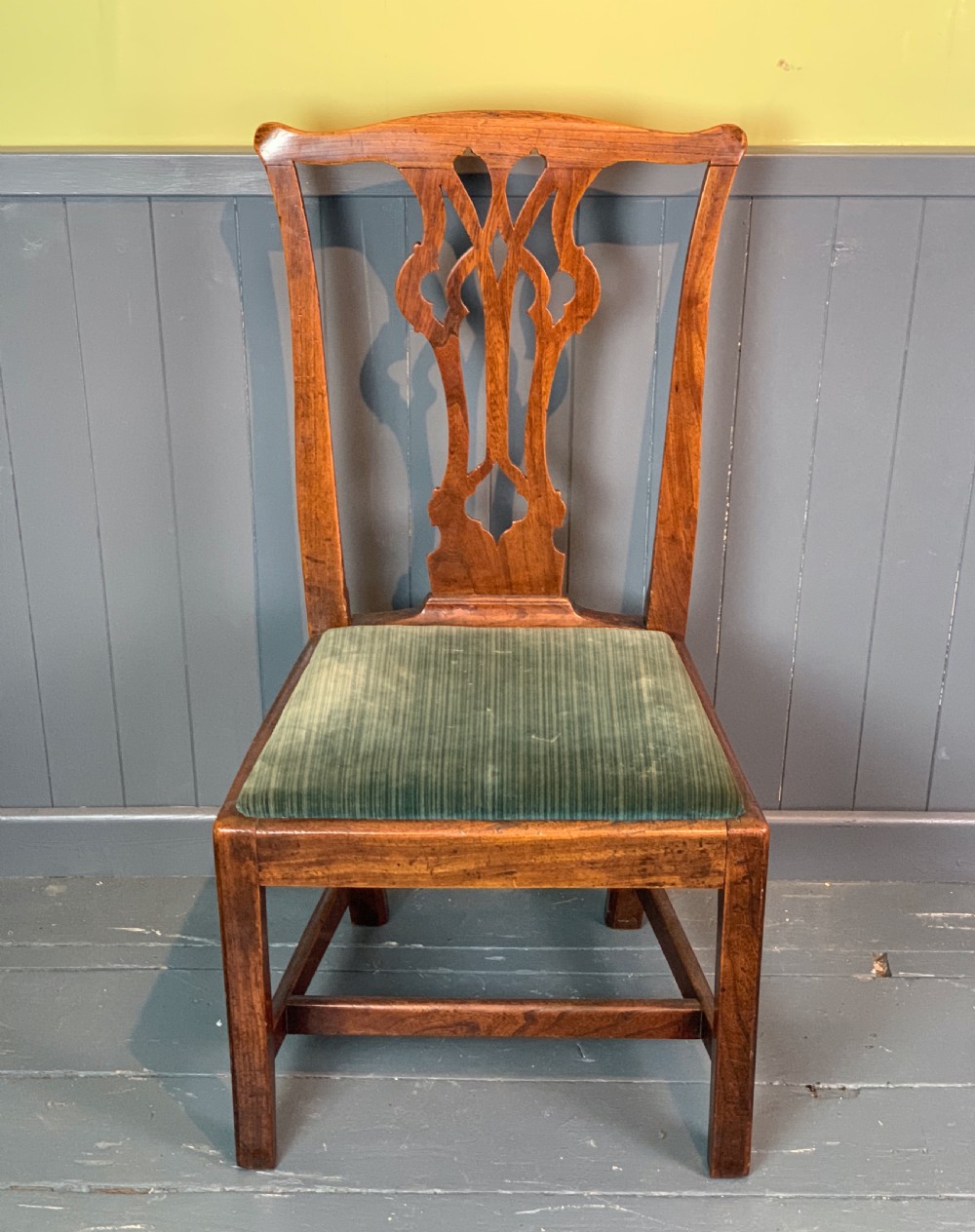 Georgian Oak country chair of vernacular Chippendale design View II