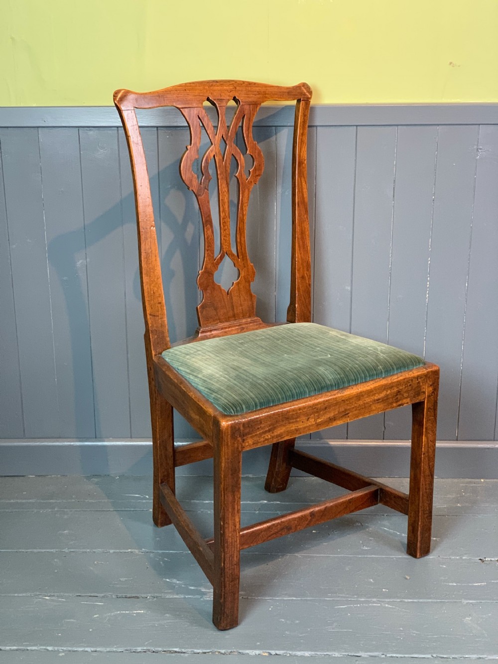 Georgian Oak country chair of vernacular Chippendale design