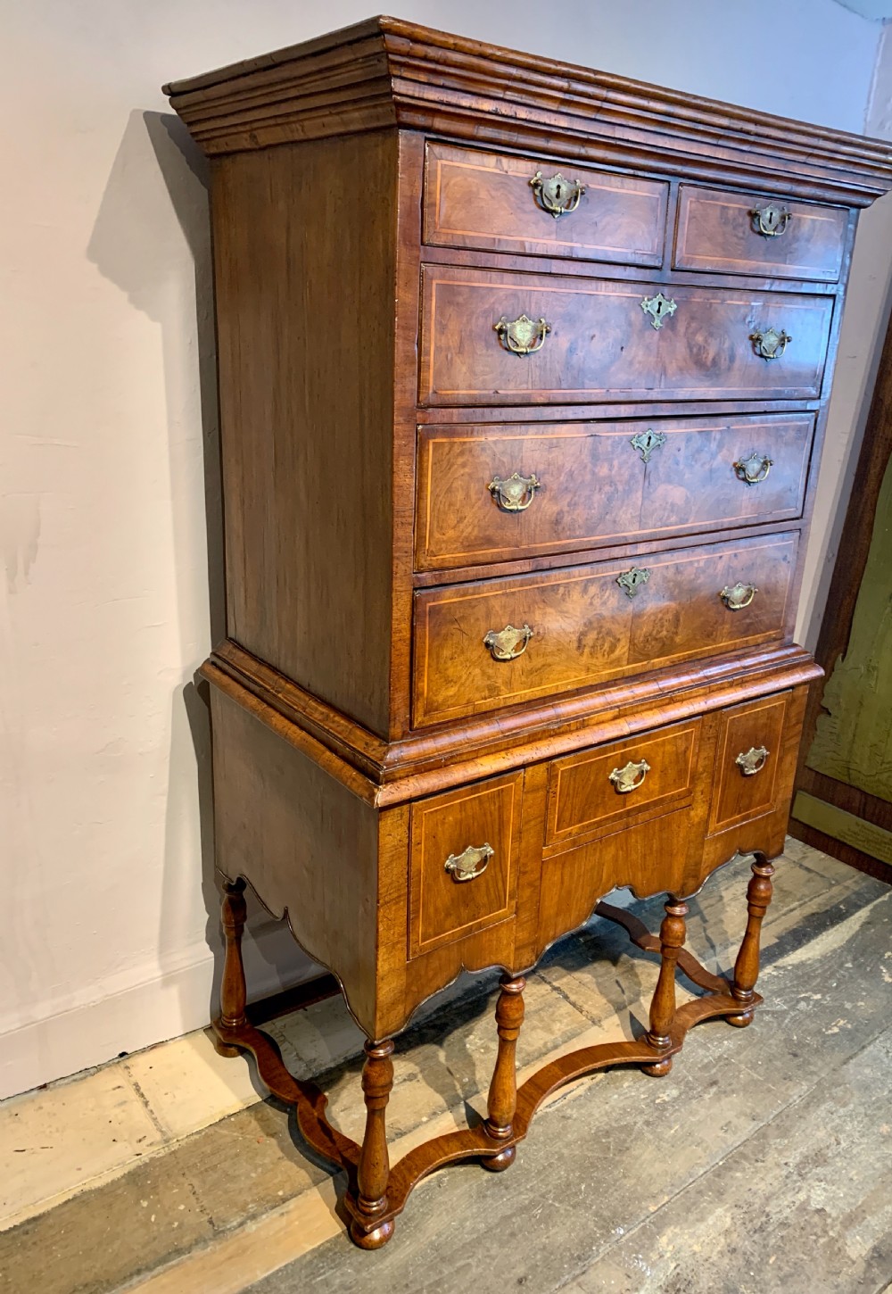 William & Mary burr walnut chest on stand View VII