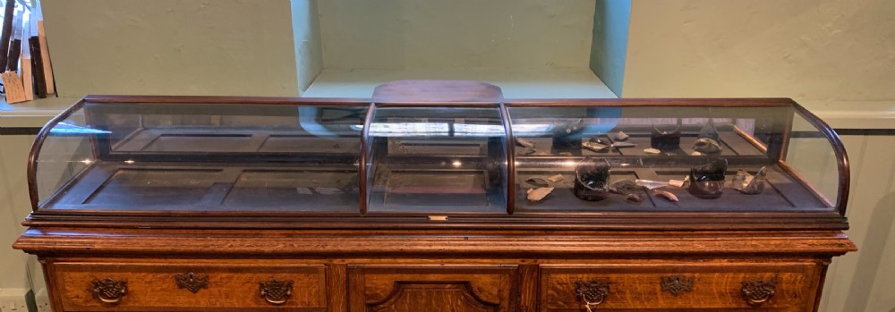 Edwardian mahogany shop display cabinet View II