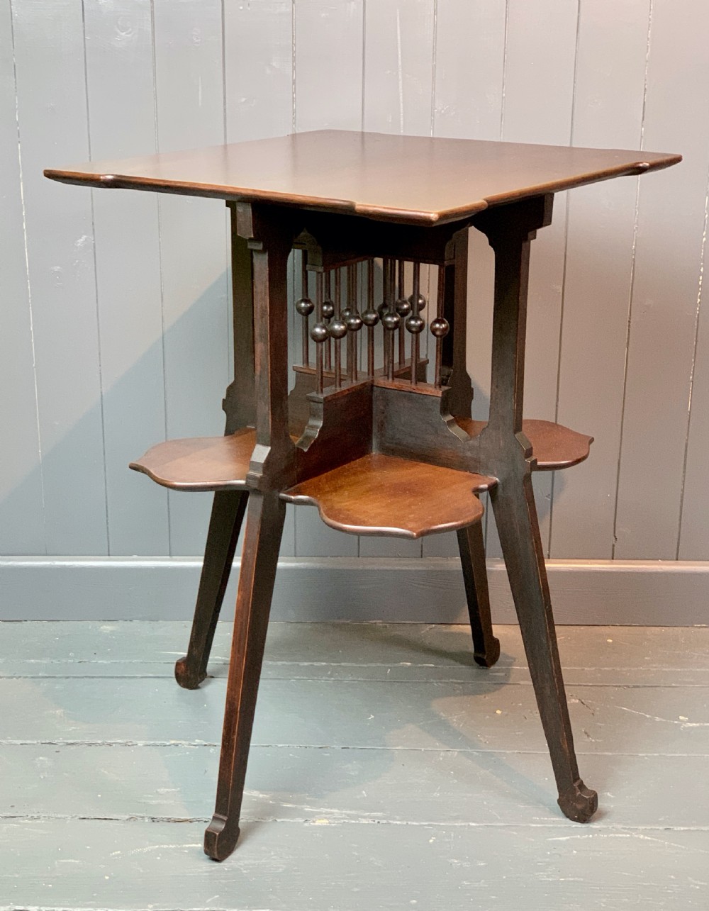 Liberty & Co mahogany occasional table of Moorish design View III