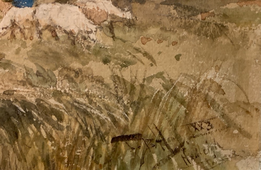 Thomas Bush Hardy Rural scene with Hadleigh Castle watercolour  View III