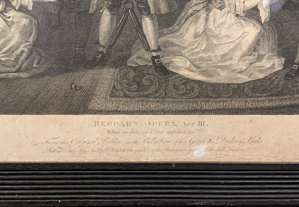 William Hogarth The Beggar's Opera Act III engraving 1790  View III