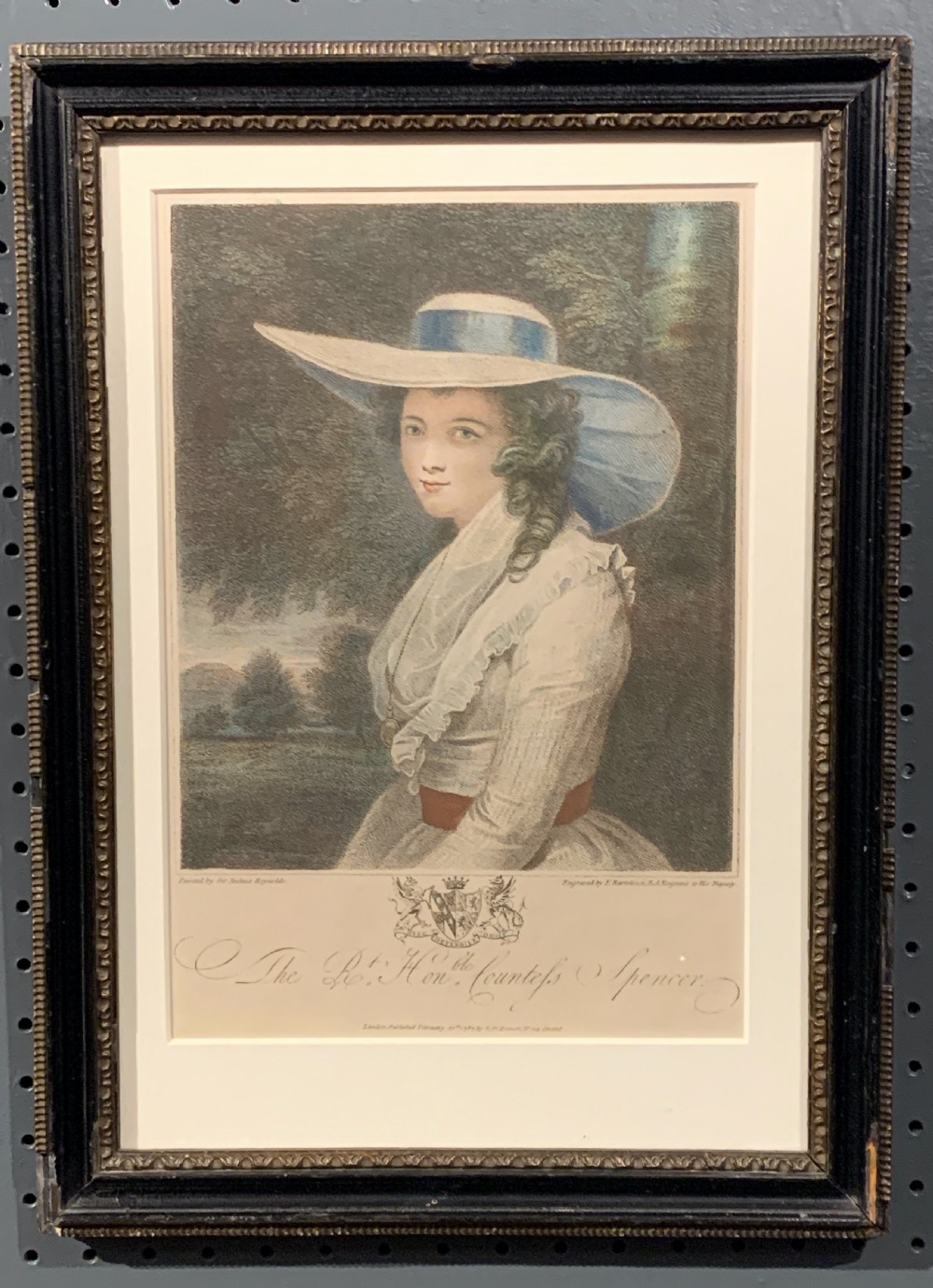Bartolozzi Stipple engraving of Georgiana Countess Spencer after Reynolds