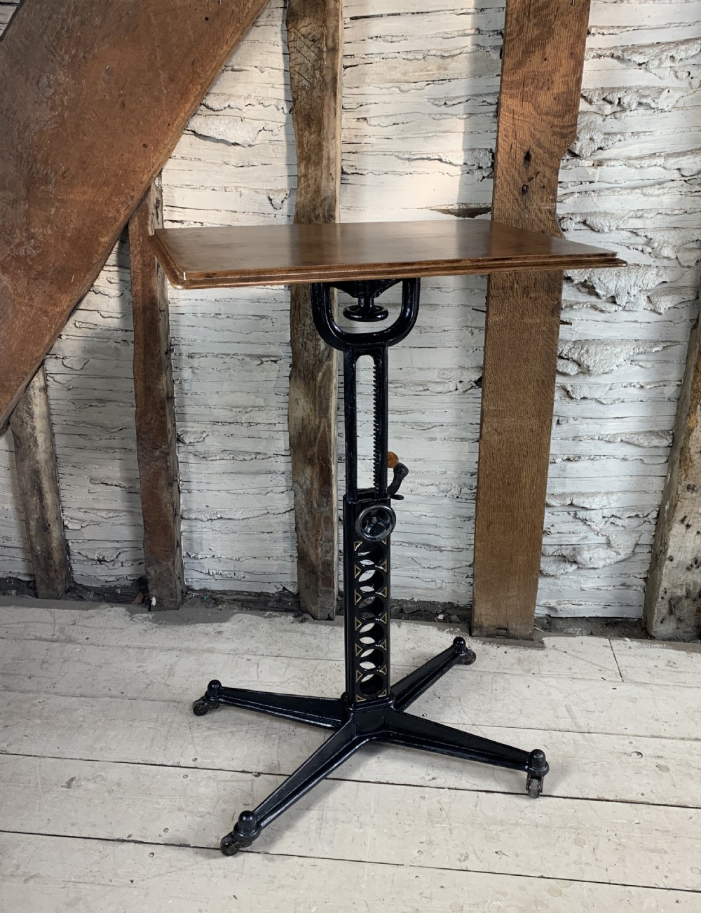 Victorian cast iron adjustable patent work table View VII