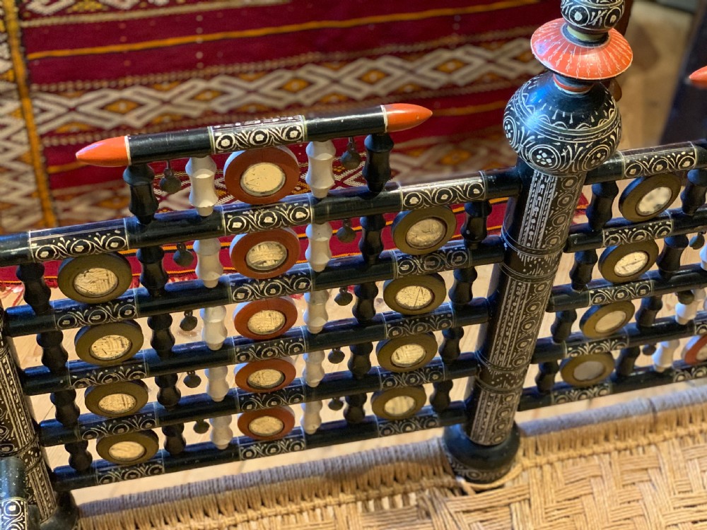 Indian / Pakistani Punjabi wedding bench with mirrored panels and bells View V