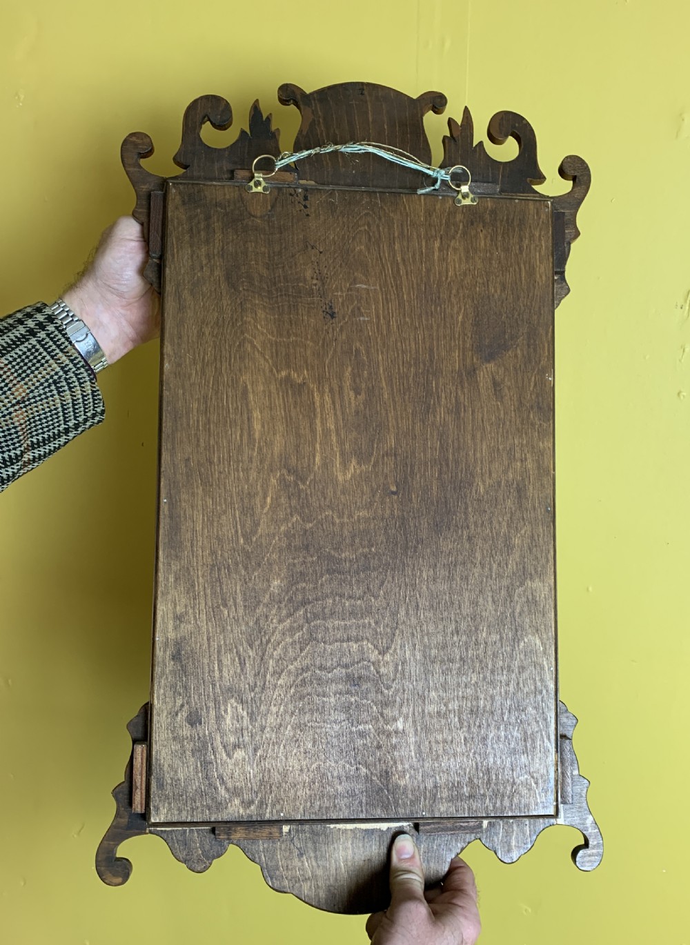 Georgian style burr walnut wall mirror circa 1920 View V