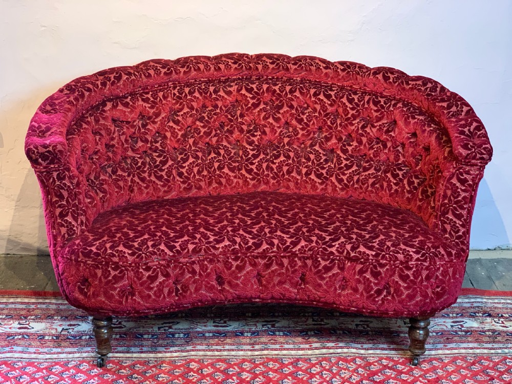 Antique button back sofa View III