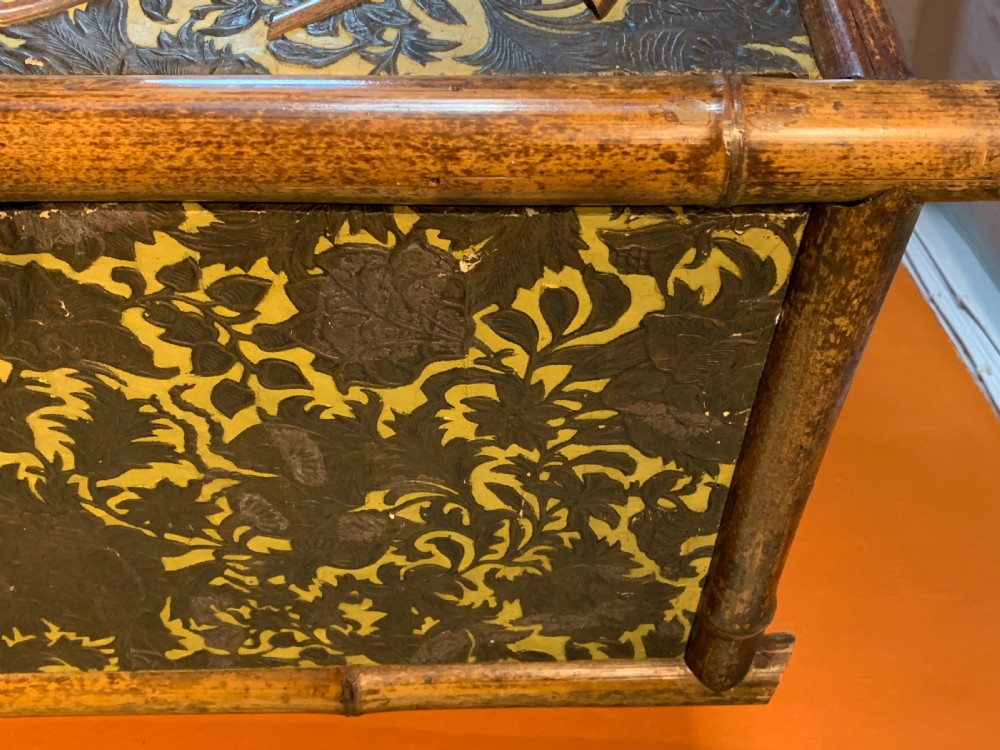 Victorian Aesthetic Movement bamboo and lacquer panelled wardrobe View IV