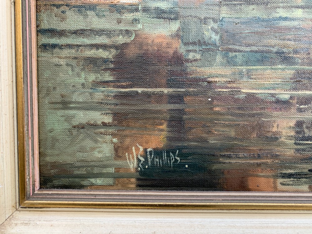 The Roman baths, Bath, oil on canvas signed W.S. Phillips View V