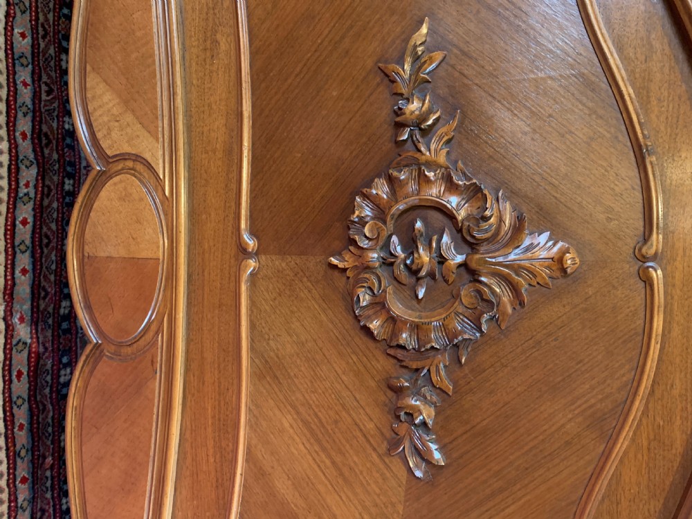 French Louis XV revival rococo walnut double bed View III