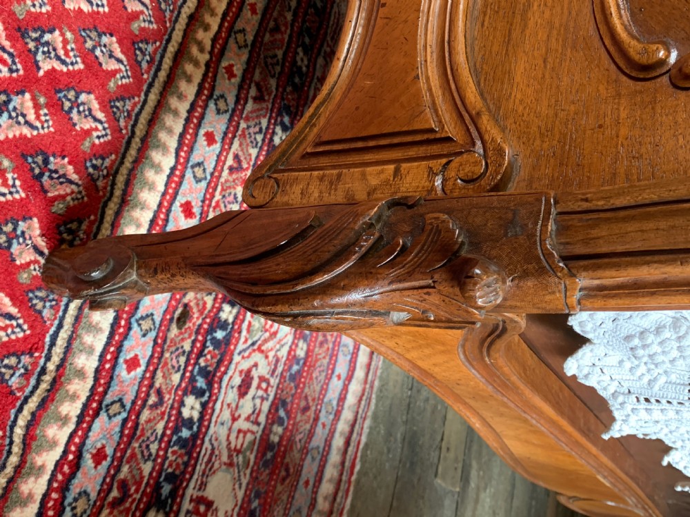 French Louis XV revival rococo walnut double bed View IV