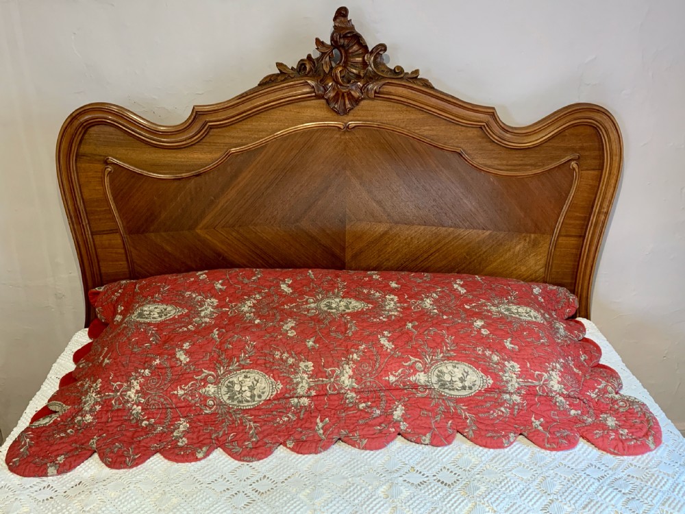 French Louis XV revival rococo walnut double bed View V