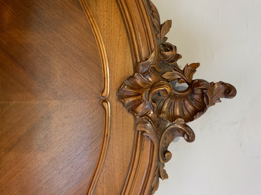 French Louis XV revival rococo walnut double bed View VI