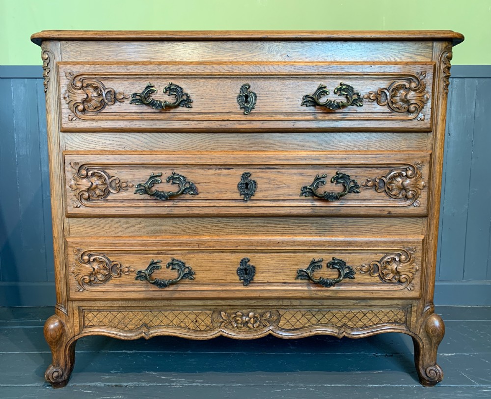 French pale oak chest of drawers in Louis XV style circa 1930
