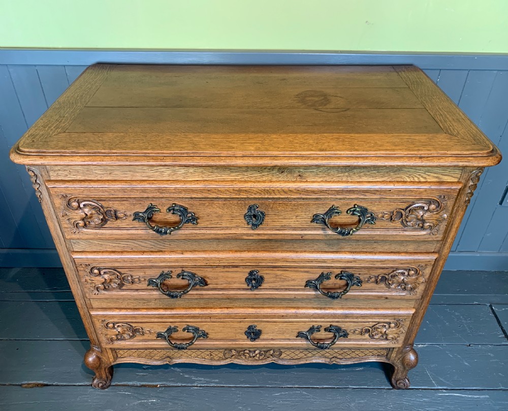 French pale oak chest of drawers in Louis XV style circa 1930 View IV