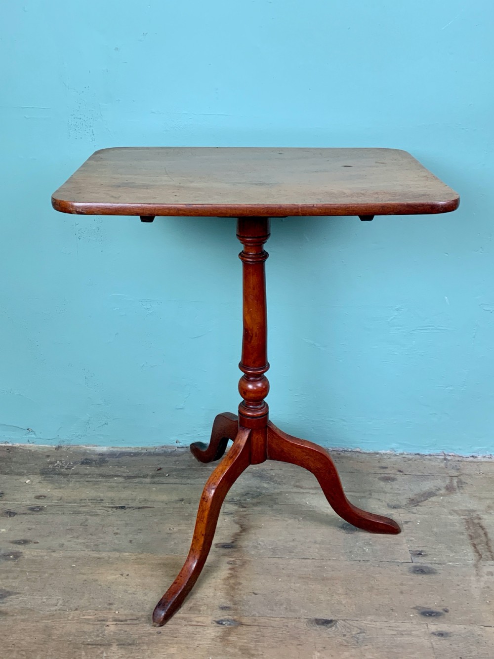 Georgian mahogany rectangular tip-top tripod table View II