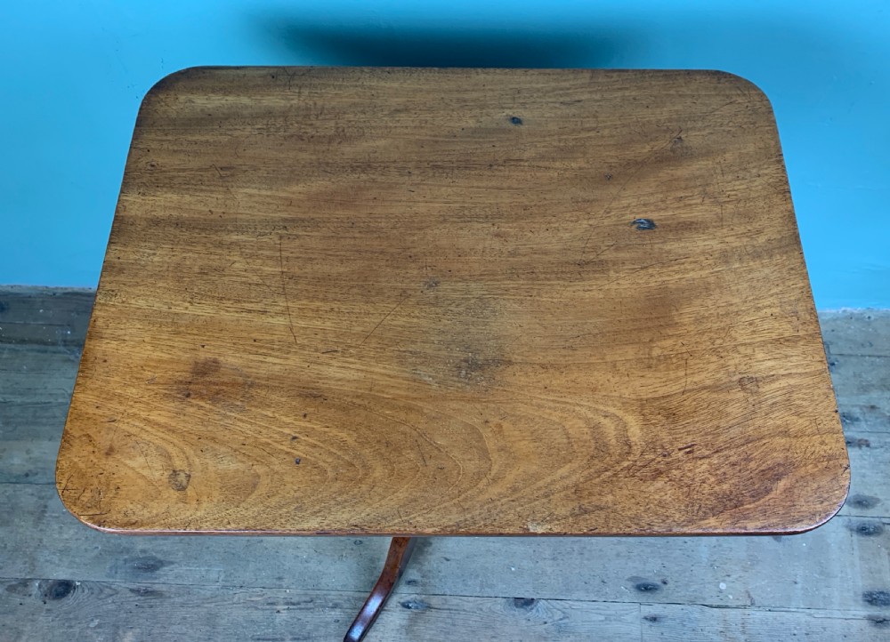 Georgian mahogany rectangular tip-top tripod table View V
