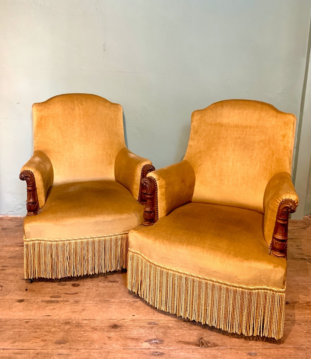 Pair of 19th century French armchairs of good size