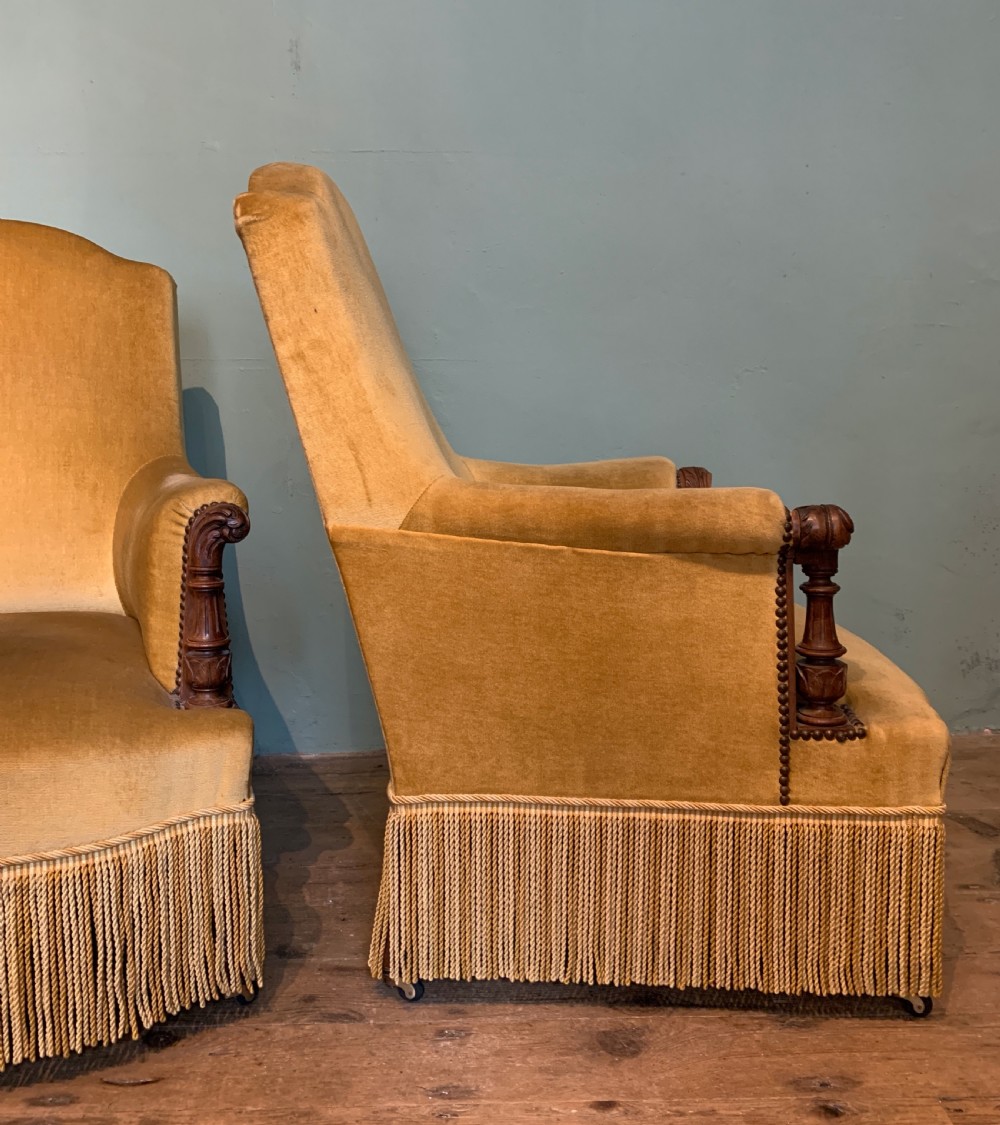 Pair of 19th century French armchairs of good size View II