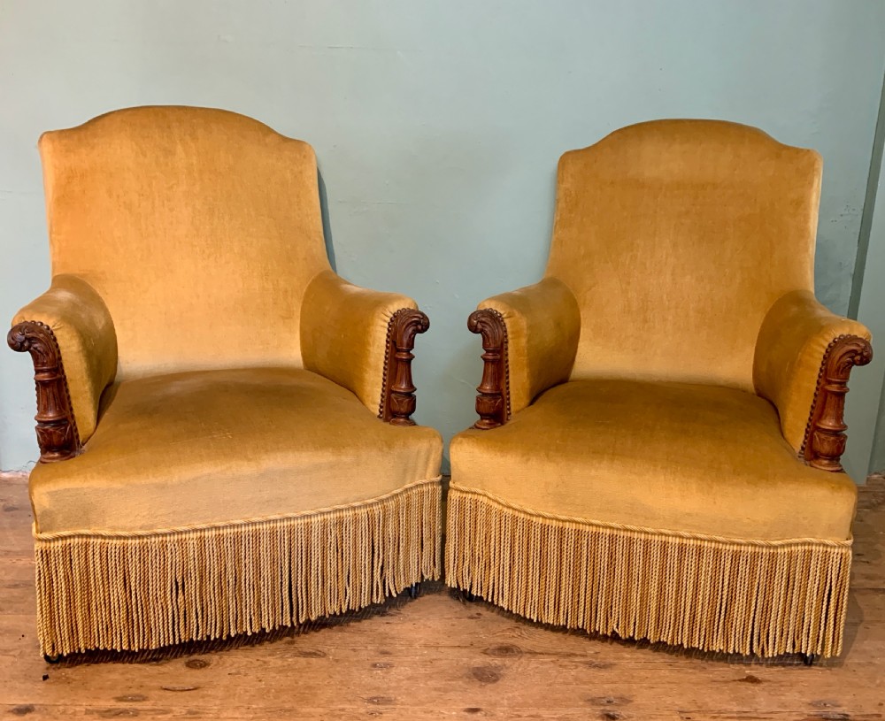 Pair of 19th century French armchairs of good size View III