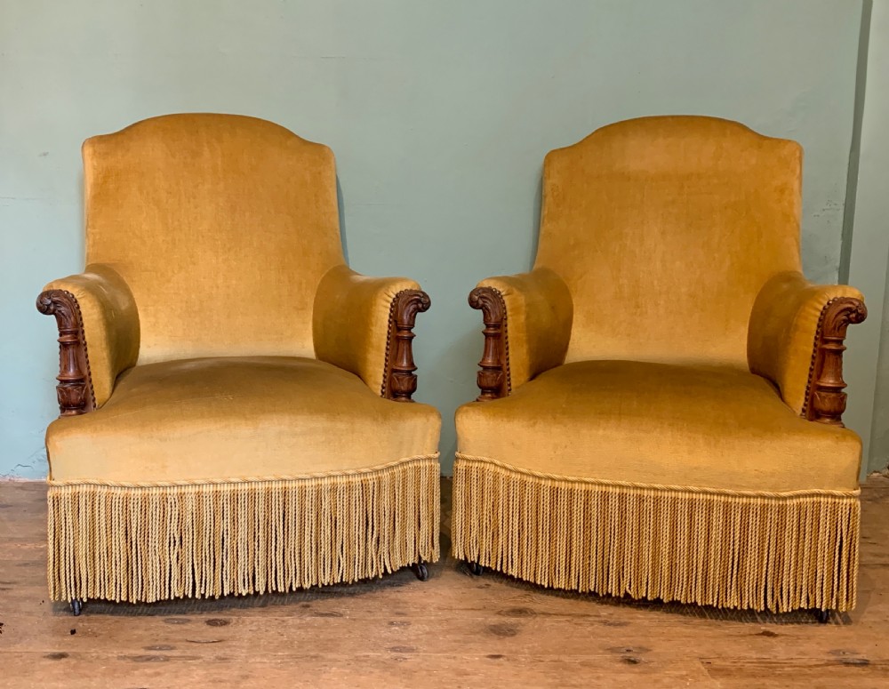 Pair of 19th century French armchairs of good size View IV