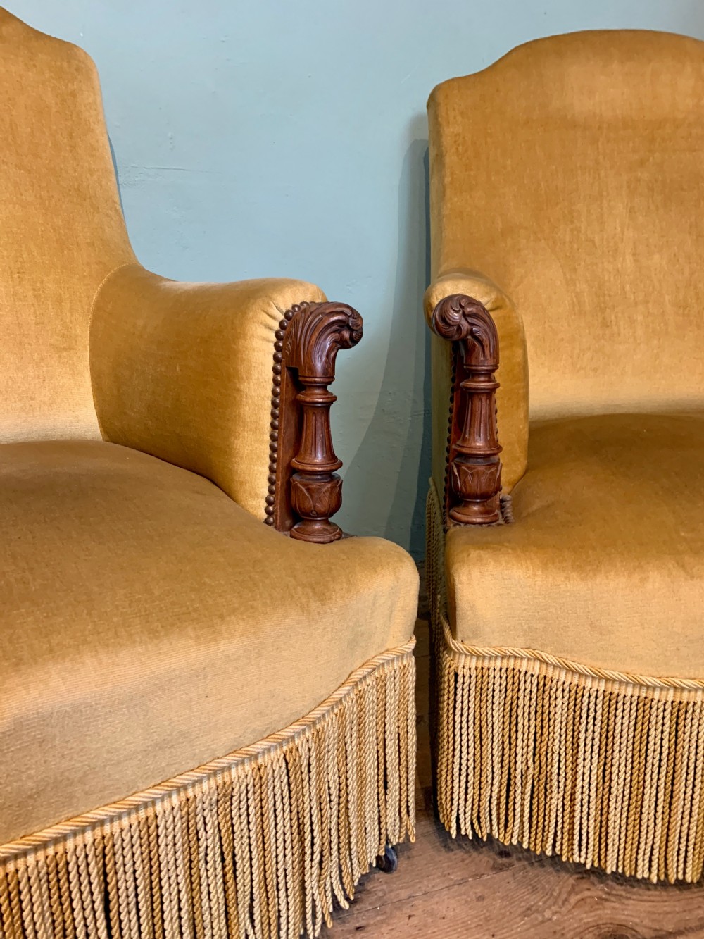 Pair of 19th century French armchairs of good size View VI