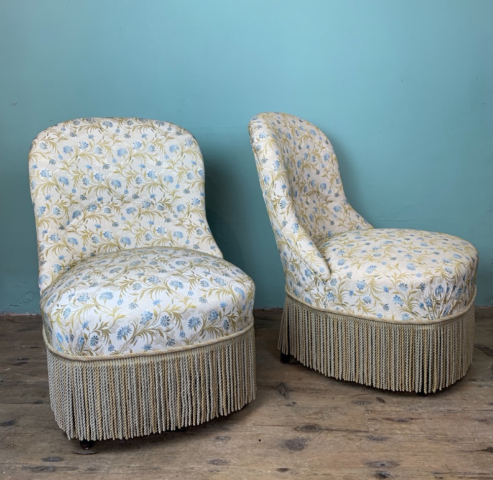Pair of French Napoleon III occasional tub chairs View IV