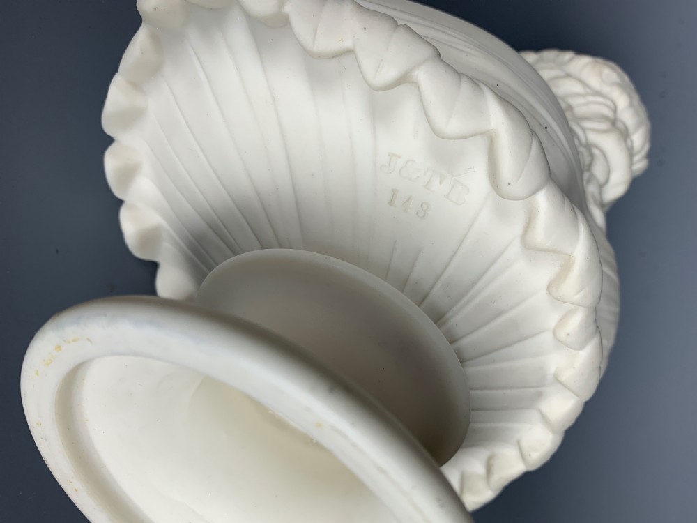 J & T Bevington Parian bust of Clyte upon socle base View III