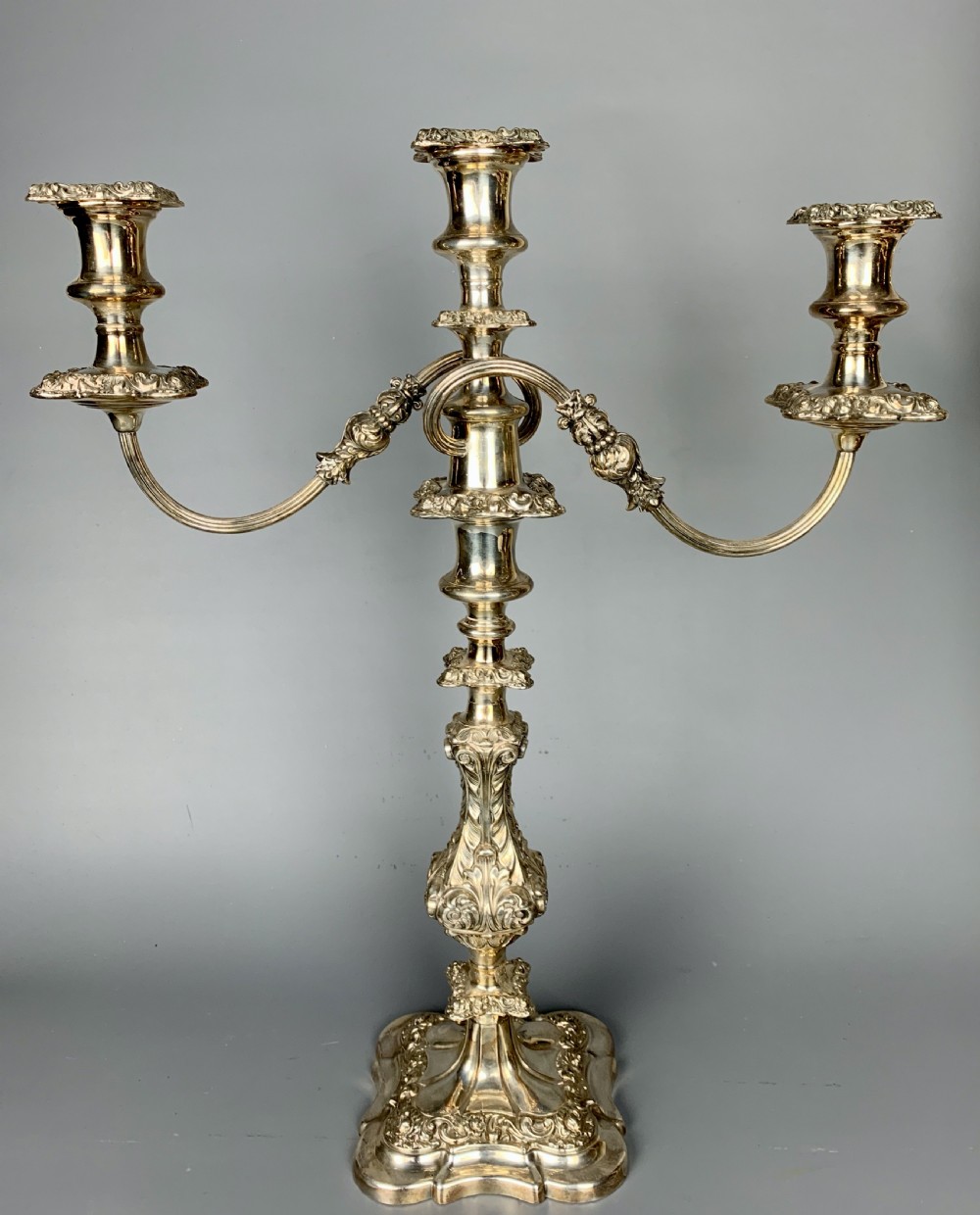 Pair of Old Sheffield Plate Candelabra / Candlesticks 19th century View III
