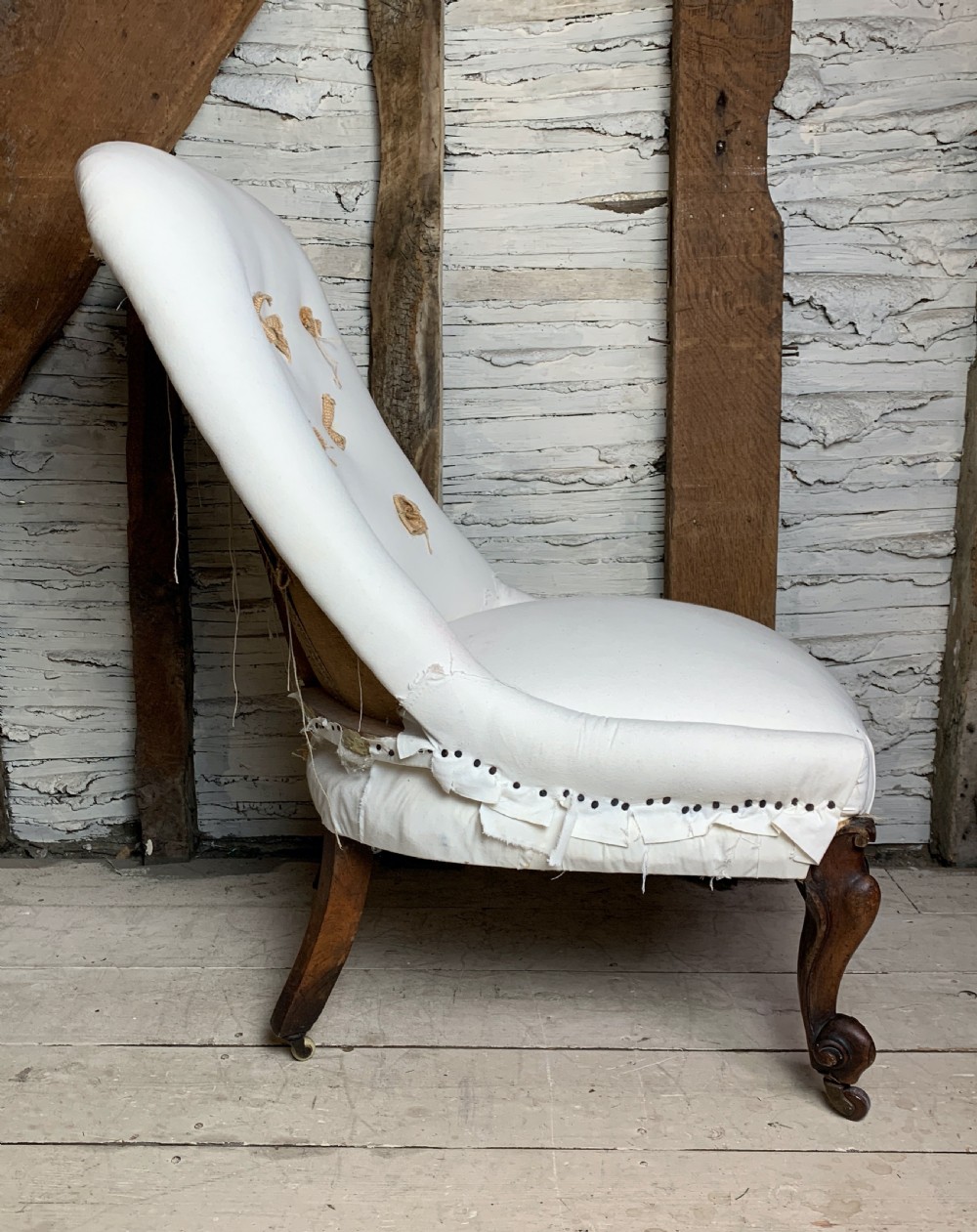 Victorian button back occasional chair for recovering View IV