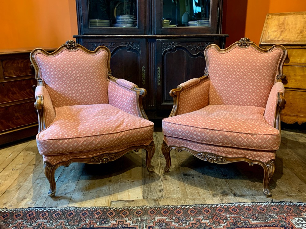 Large Pair of French armchairs in Louis XV style  View II