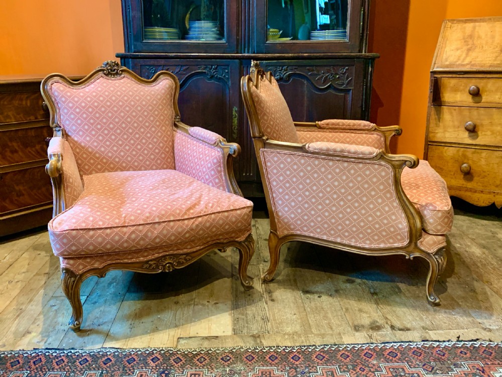 Large Pair of French armchairs in Louis XV style  View III