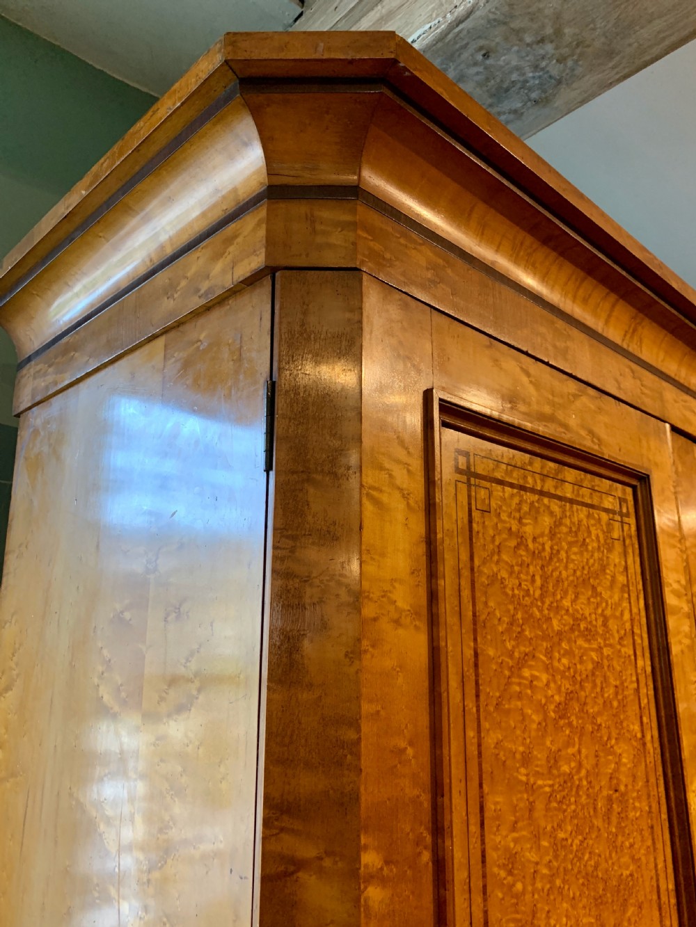 Fine Quality Victorian satin birch triple wardrobe View V