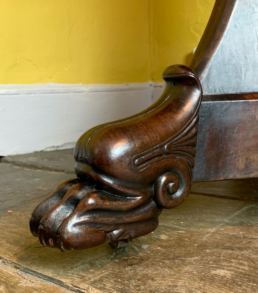 French Charles X marble top mahogany gueridon centre table View V