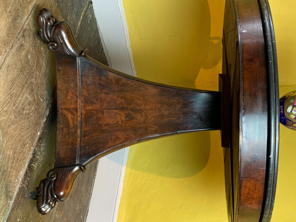 French Charles X marble top mahogany gueridon centre table View VI