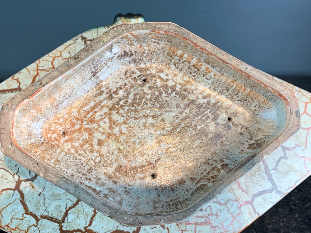 Continental Secessionist crackle glazed pottery centrepiece View IV