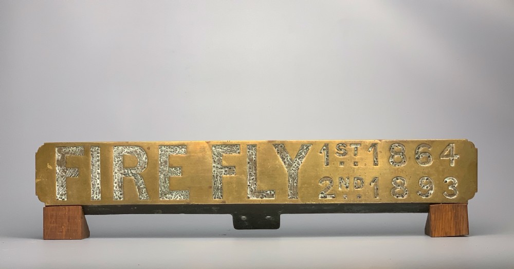Victorian brass steam engine nameplate FIREFLY  View II