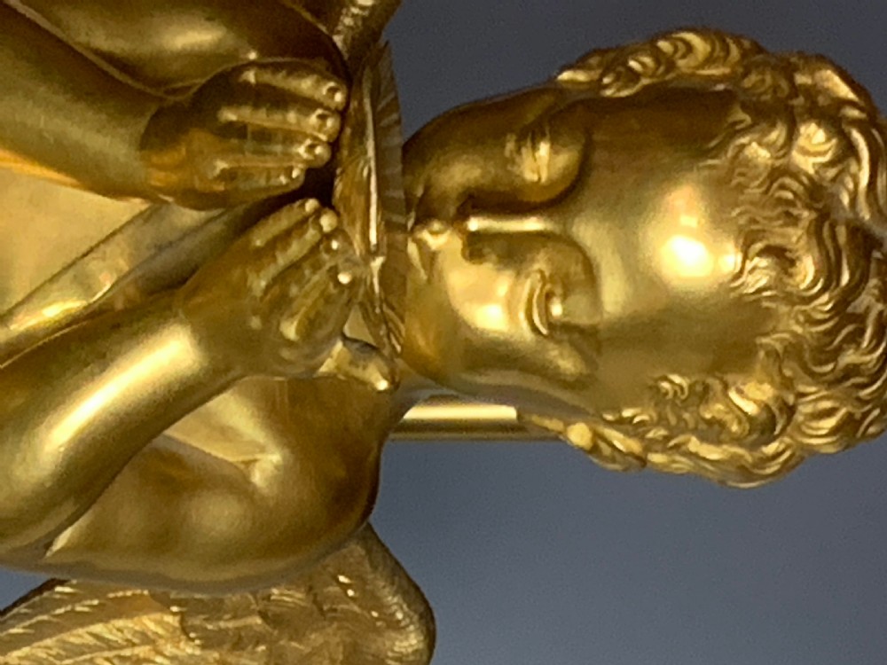 Charles Gabriel Sauvage Lemire, gilt bronze Cupid mounted as a table lamp View III