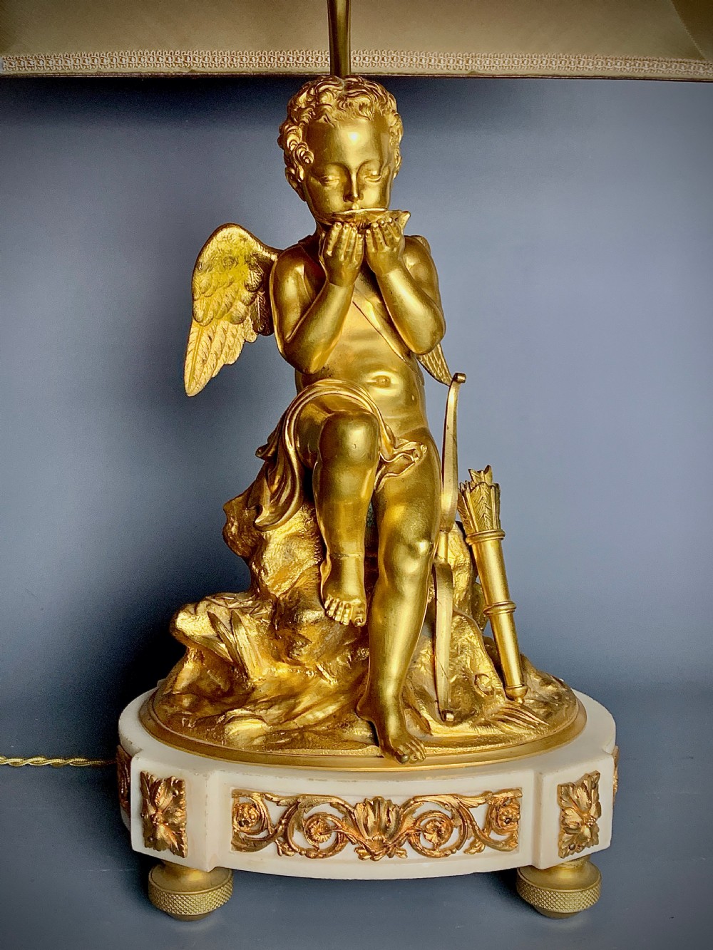Charles Gabriel Sauvage Lemire, gilt bronze Cupid mounted as a table lamp View IV