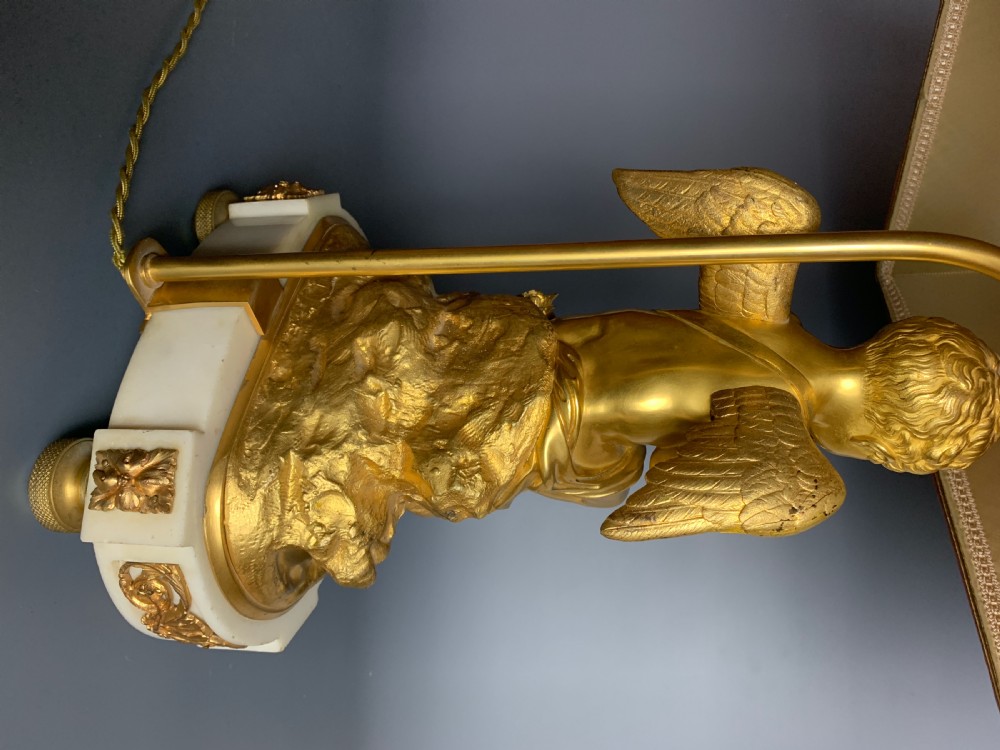 Charles Gabriel Sauvage Lemire, gilt bronze Cupid mounted as a table lamp View VIII