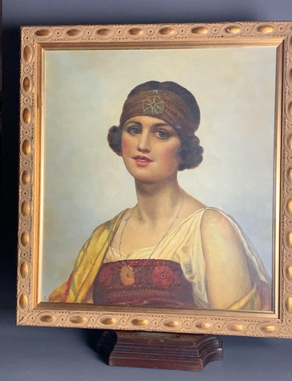 Portrait of an Art Deco girl in Eastern inspired costume, oil on canvas View IV