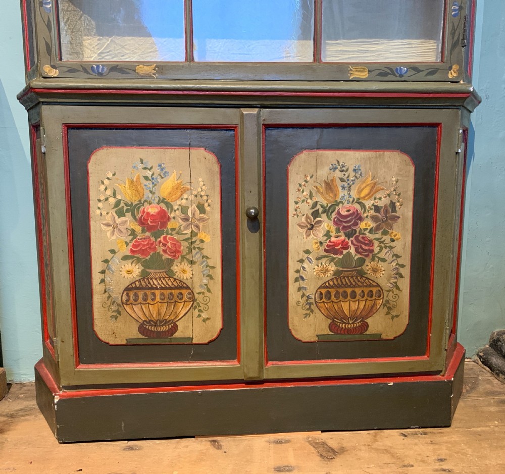 Dutch floral painted display cabinet View IV