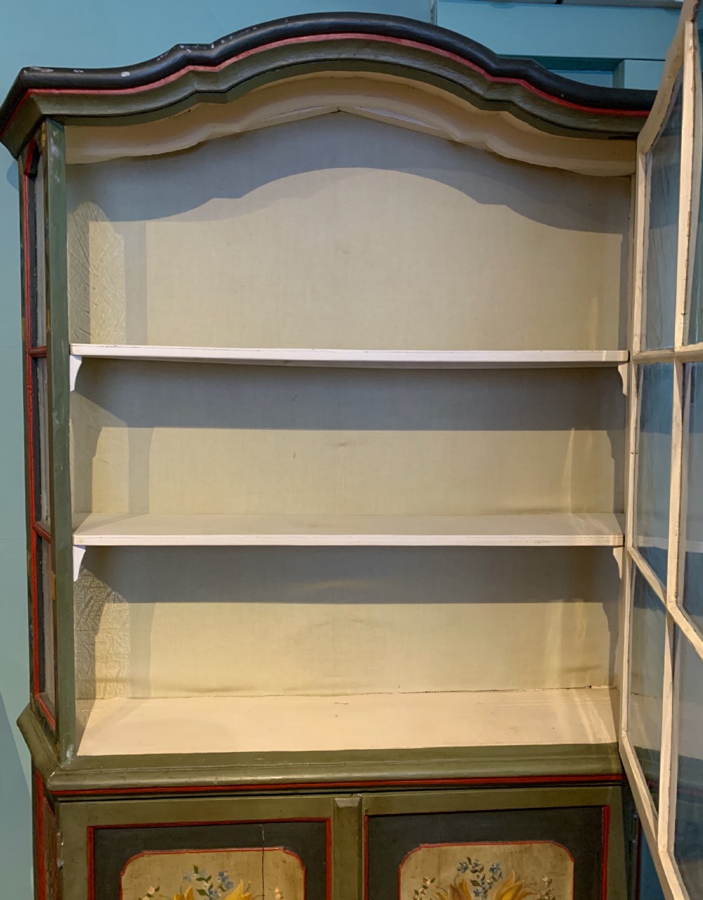 Dutch floral painted display cabinet View V