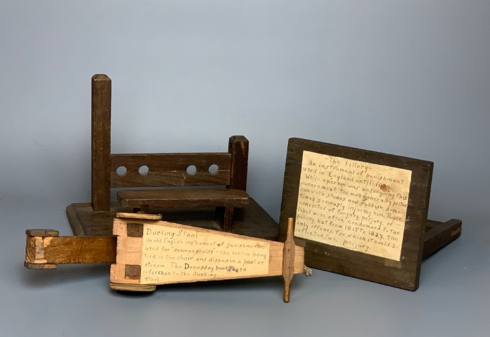 Naive scratch build wooden models of instruments of punishment View IV